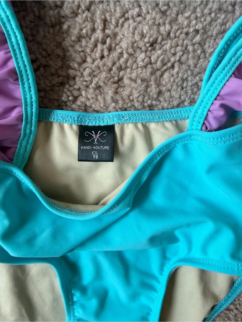 Kandi Kouture Turquoise and Purple Ruffle Dance Set